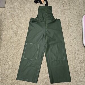 PRO RAINER "Pro Basic Coastal Trousers" Green Waterproof Bibs Overalls ~ XL NEW